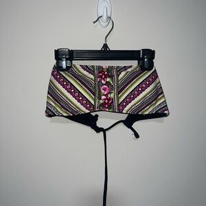 Strapless black pink lime green and white bikini top Mossimo Medium